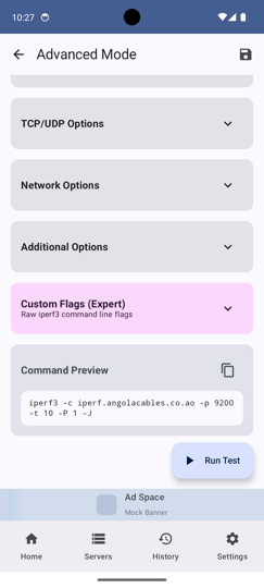 Advanced mode with flags configuration